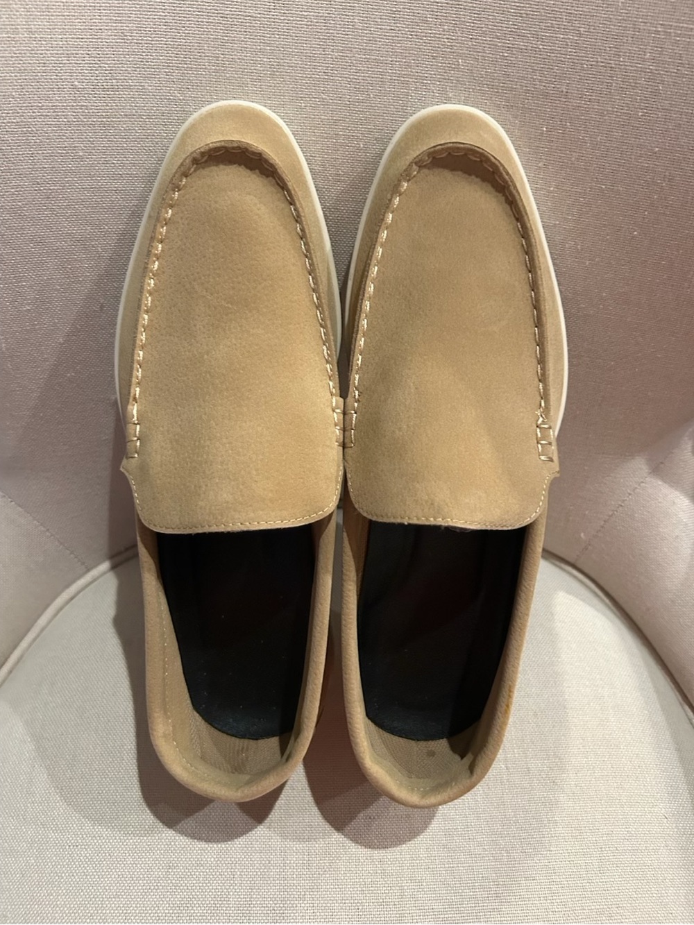 Men's Suede Slip-On Loafers in Tan
